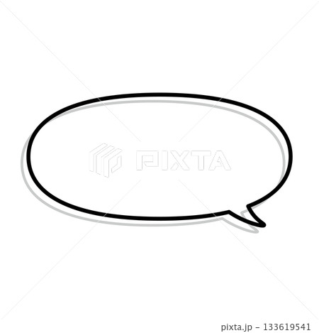 シンプルな吹き出しのイラスト　横長　楕円形 133619541