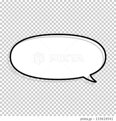 シンプルな吹き出しのイラスト　横長　楕円形 133619541