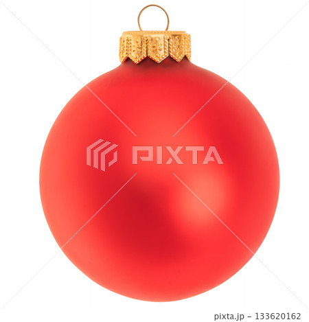 Red christmas ornament ball isolated on white background Red christmas ornament ball isolated on white background 133620162