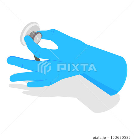 3D Isometric Flat Vector Set of Doctors Hands, Medical Instruments Held by Hands in Blue Sterile Gloves. Item 3 3D Isometric Flat Vector Set of Doctors Hands, Medical Instruments Held by Hands in Blue Sterile Gloves. Item 3 133620583