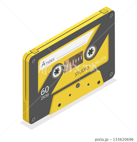 3D Isometric Flat Vector Illustration of Retro Tapes, Music And Sound Storage Set. Item 3 3D Isometric Flat Vector Illustration of Retro Tapes, Music And Sound Storage Set. Item 3 133620696
