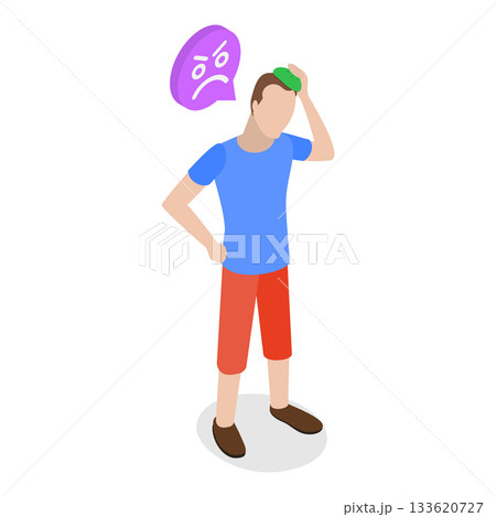 3D Isometric Flat Vector Illustration of Extreme Hot Weather, Individuals Experiencing Excessive Heat Conditions. Item 4 133620727