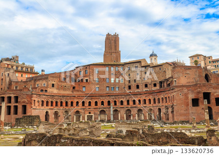 Trajan's Market (Mercati di Traiano) is a large complex of ruins in the city of Rome, Italy Trajan's Market (Mercati di Traiano) is a large complex of ruins in the city of Rome, Italy 133620736