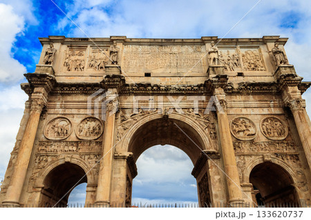 Arch of Constantine, famous landmark of Rome, Italy 133620737