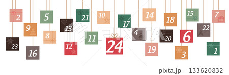 colorful advent calendar 24 christmas gifts vector illustration colorful advent calendar 24 christmas gifts vector illustration 133620832