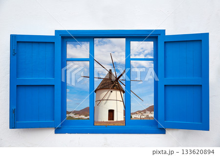 Almeria from window of Cabo de Gata windmill 133620894