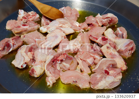 Paella from Spain recipe fry chicken 133620937