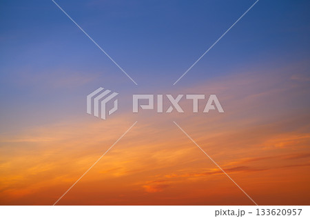 Sunset sky clouds orange and blue Sunset sky clouds orange and blue 133620957