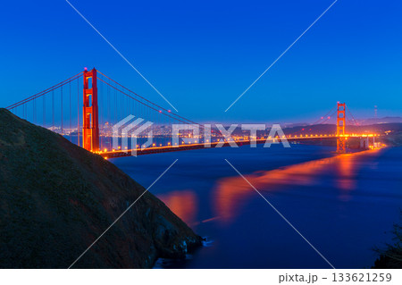 Golden Gate Bridge San Francisco sunset California Golden Gate Bridge San Francisco sunset California 133621259