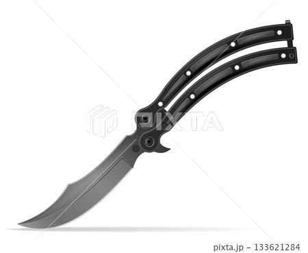 butterfly knife is a melee weapon vector illustration butterfly knife is a melee weapon vector illustration 133621284