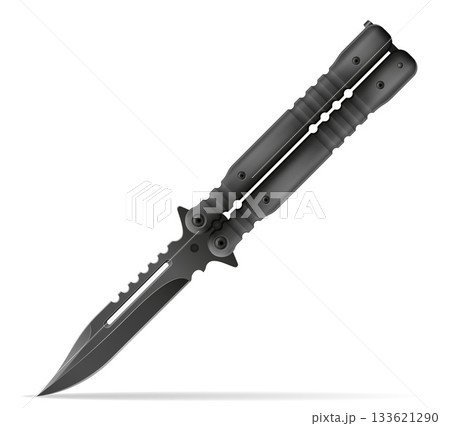 butterfly knife is a melee weapon vector illustration 133621290