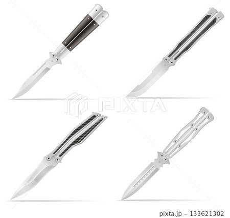butterfly knife is a melee weapon vector illustration butterfly knife is a melee weapon vector illustration 133621302