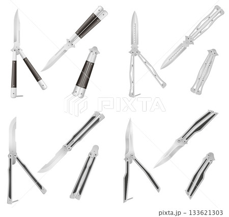 butterfly knife is a melee weapon vector illustration 133621303