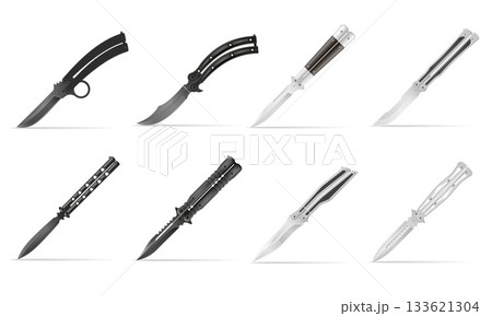 butterfly knife is a melee weapon vector illustration 133621304