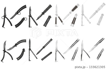 butterfly knife is a melee weapon vector illustration 133621305