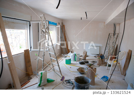 House indoor improvements in a messy room construction 133621524