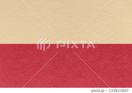 Texture craft red and cream paper background, half two colors. Vintage wine cardboard with copy space for banner 133621607