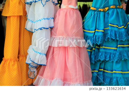 costumes gypsy ruffle dress andalusian Spain 133621634