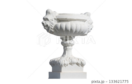 Beautiful stone vase isolated 133621775