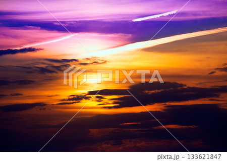 Ibiza sunset from Cala Conta Comte orange sky Ibiza sunset from Cala Conta Comte orange sky 133621847