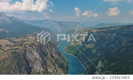Piva river canyon aerial Montenegro Piva river canyon aerial Montenegro 133621903