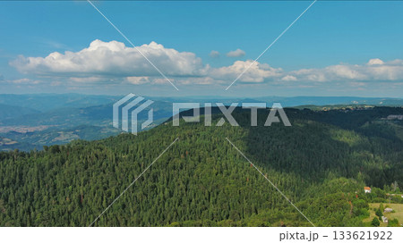 Mountains, hills and meadow, village in Tara park Mountains, hills and meadow, village in Tara park 133621922