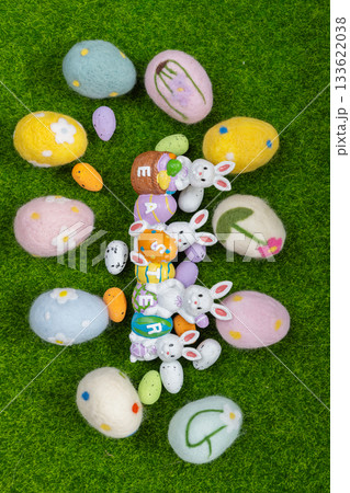 Easter decorations with Easter eggs Easter decorations with Easter eggs 133622038