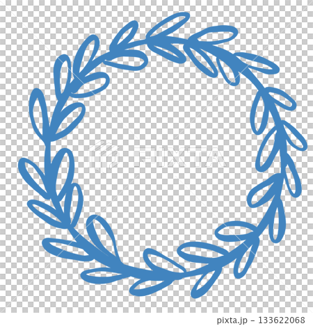 Simple winter wreath illustration featuring looping leafy branches arranged in a soft circular shape perfect for holiday cards cozy invitations or seasonal decorations Simple winter wreath illustration featuring looping leafy branches arranged in a soft circular shape perfect for holiday cards cozy invitations or seasonal decorations 133622068
