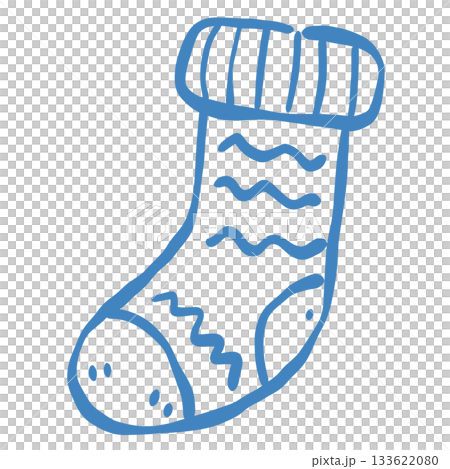 A cute winter stocking illustration with simple decorative patterns ideal for holiday cards gift tags cozy winter crafts scrapbook pages and cheerful seasonal design collections A cute winter stocking illustration with simple decorative patterns ideal for holiday cards gift tags cozy winter crafts scrapbook pages and cheerful seasonal design collections 133622080