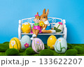 beautiful Easter decoration of bunnies 133622207