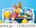 beautiful Easter decoration of bunnies 133622208