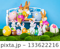 beautiful Easter decoration of bunnies 133622216