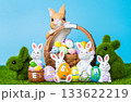 beautiful Easter decoration of bunnies 133622219