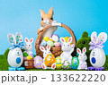 beautiful Easter decoration of bunnies 133622220