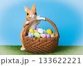 beautiful Easter decoration of bunnies 133622221