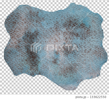 Watercolor blue green spot, single hand painted Abstract isolated element for wedding and party design 133622550