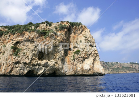 Alicante Cape Nao view from sea in blue sunny Mediterranean Alicante Cape Nao view from sea in blue sunny Mediterranean 133623081