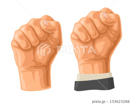 Hand with a clenched fist. Vector color icon 133623266