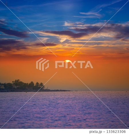Denia beach sunset Mediterranean Alicante Spain 133623306