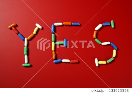 Candy colorful sweets with letter shapes 133623598