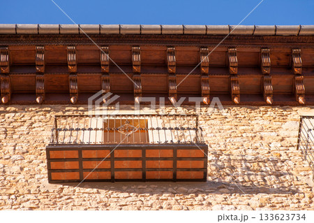 Morella in Maestrazgo castellon village facades Morella in Maestrazgo castellon village facades 133623734