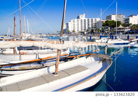 Ibiza San antonio Abad marina port in blue Ibiza San antonio Abad marina port in blue 133623820