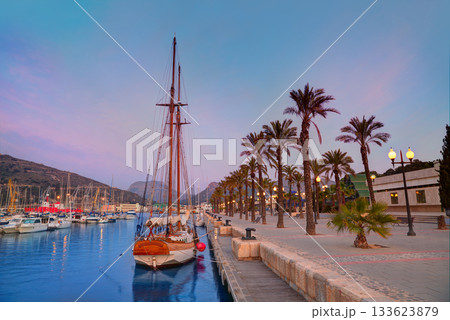 Cartagena Murcia port marina sunrise in Spain Cartagena Murcia port marina sunrise in Spain 133623879