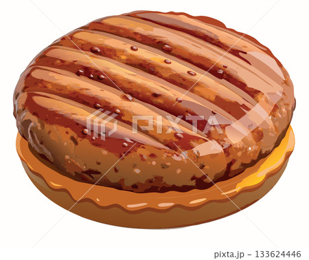 Delicious grilled burger patty with striped roasted marks Delicious grilled burger patty with striped roasted marks 133624446