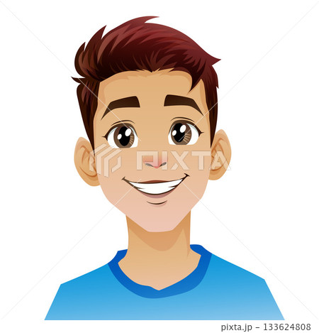 happy young man with big smile avatar happy young man with big smile avatar 133624808