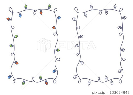 Frame of multicolored garlands. Frame of multicolored garlands. 133624942