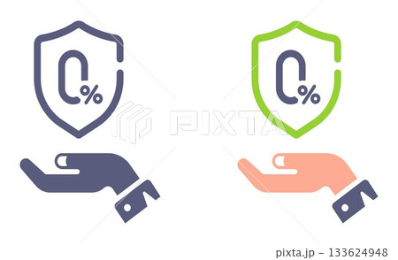 0 percent rate icon. 133624948