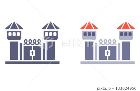 Prison building black icon. 133624950