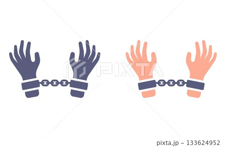 Handcuffed hand icon. Prison sentence. Handcuffed hand icon. Prison sentence. 133624952