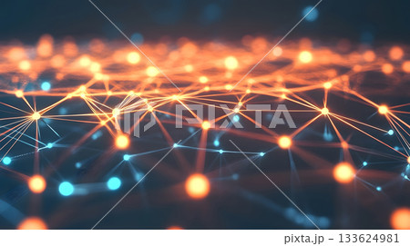 AI-inspired network background showing connections and nodes. 133624981